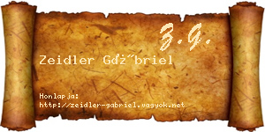 Zeidler Gábriel névjegykártya